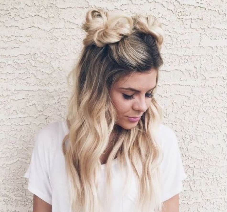 half up half down bun