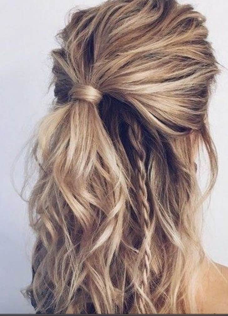 half up half down bun