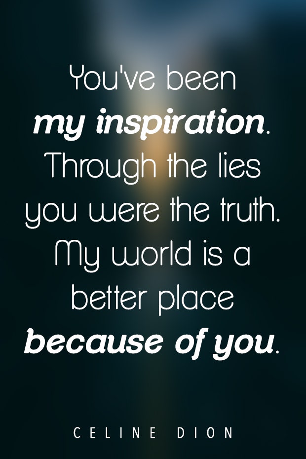 celine dion because you loved me lyrics