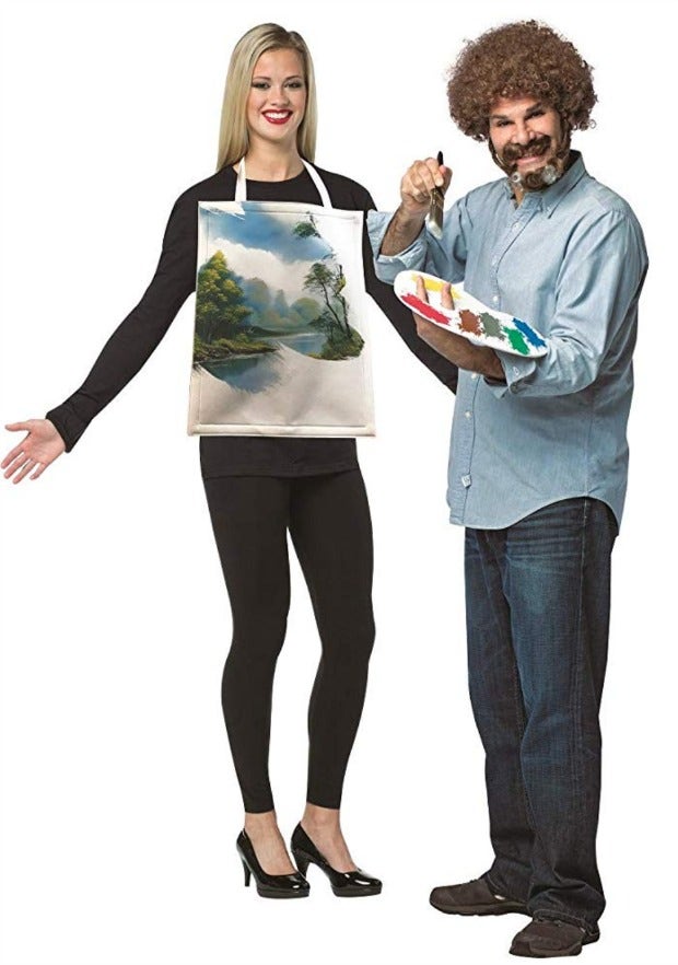 Bob Ross and painting couples costume
