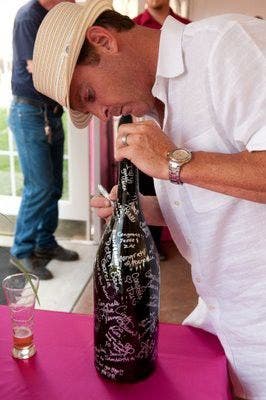 Wine Bottle Guest Book adult birthday party idea