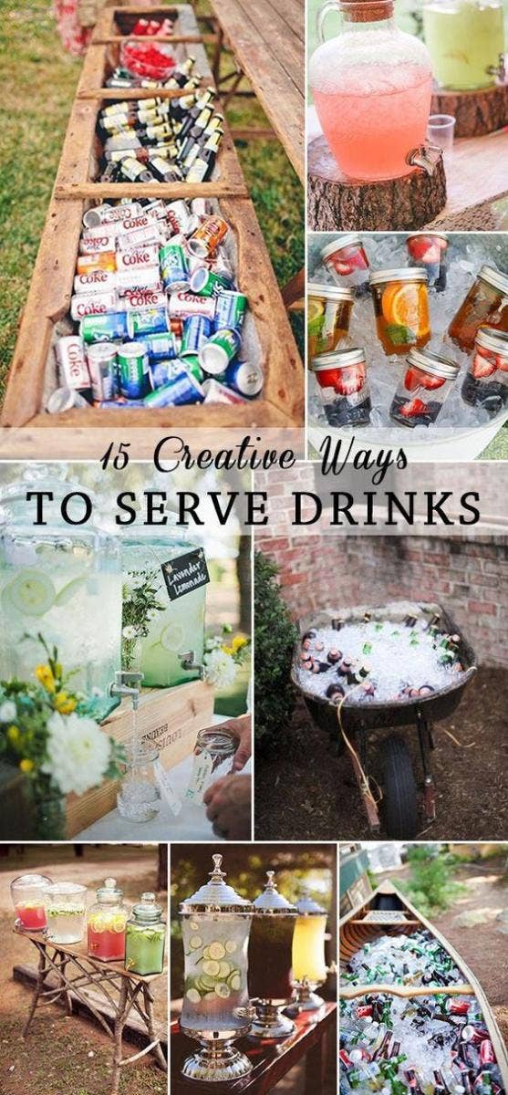 creative drink serving Ideas for adult birthday party