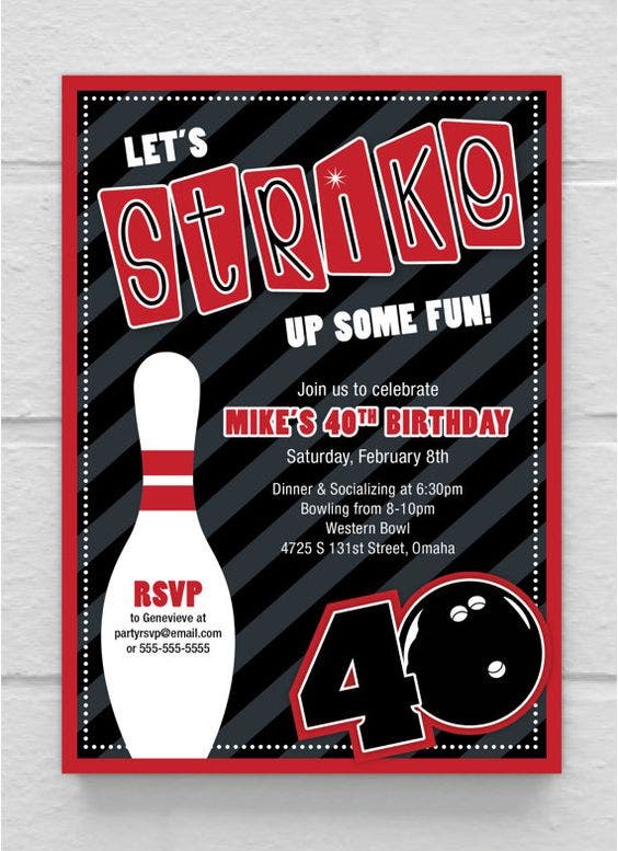 Bowling adult birthday party idea