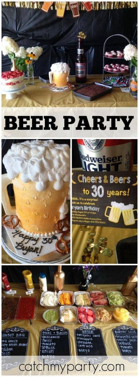 Beer lover adult birthday party idea