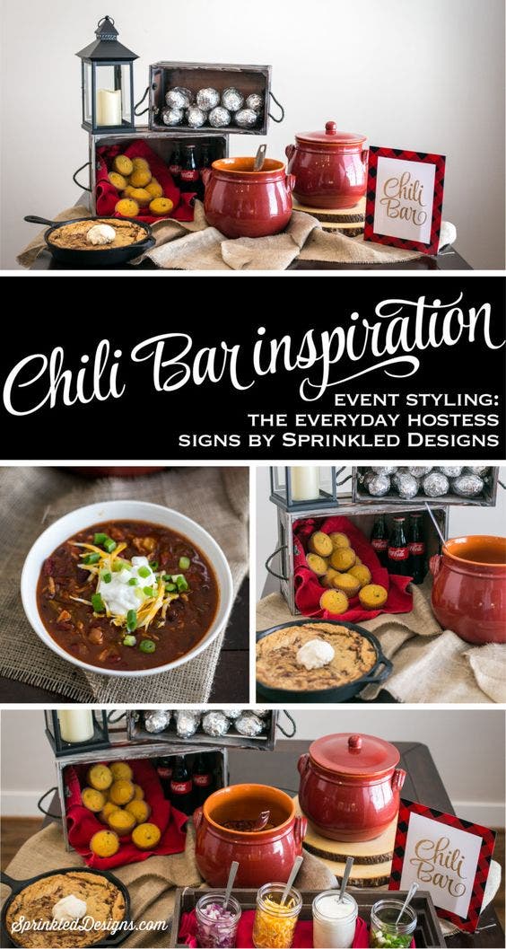 Chili Bar adult birthday party idea