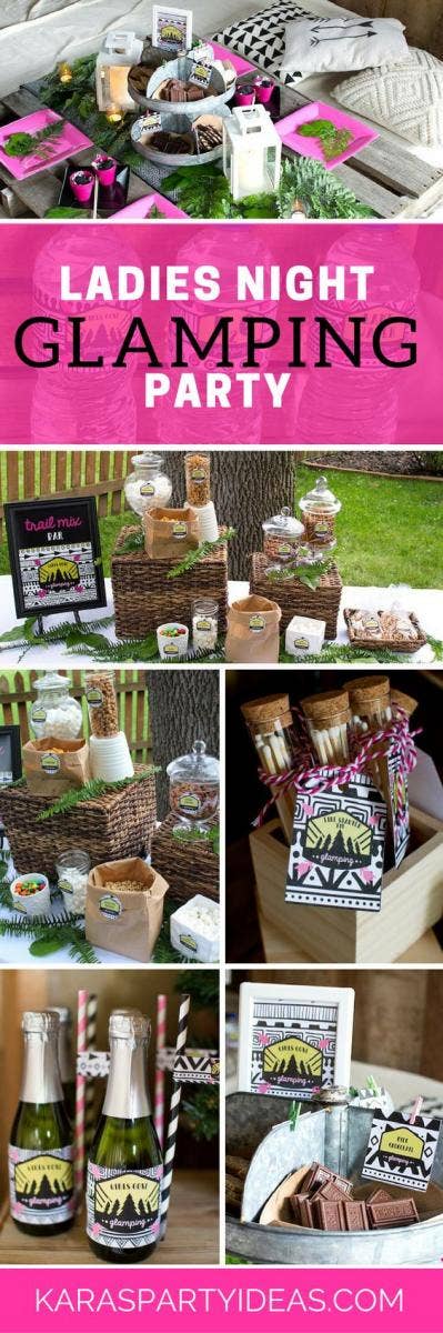 glamping adult birthday party idea