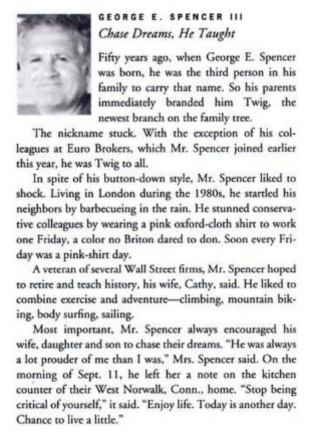 George Spencer obituary