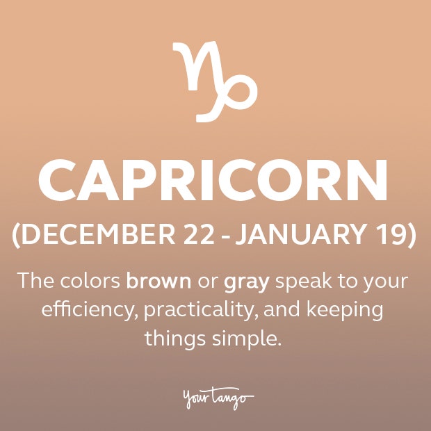 Capricorn zodiac sign color gray or brown