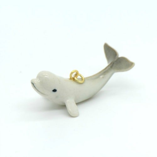 Porcelain Beluga Whale Pendant