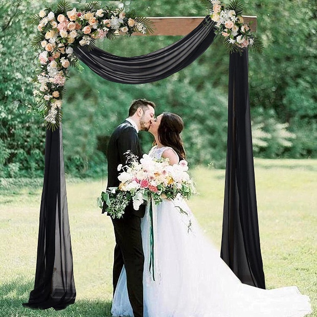 halloween wedding ideas arch drapes