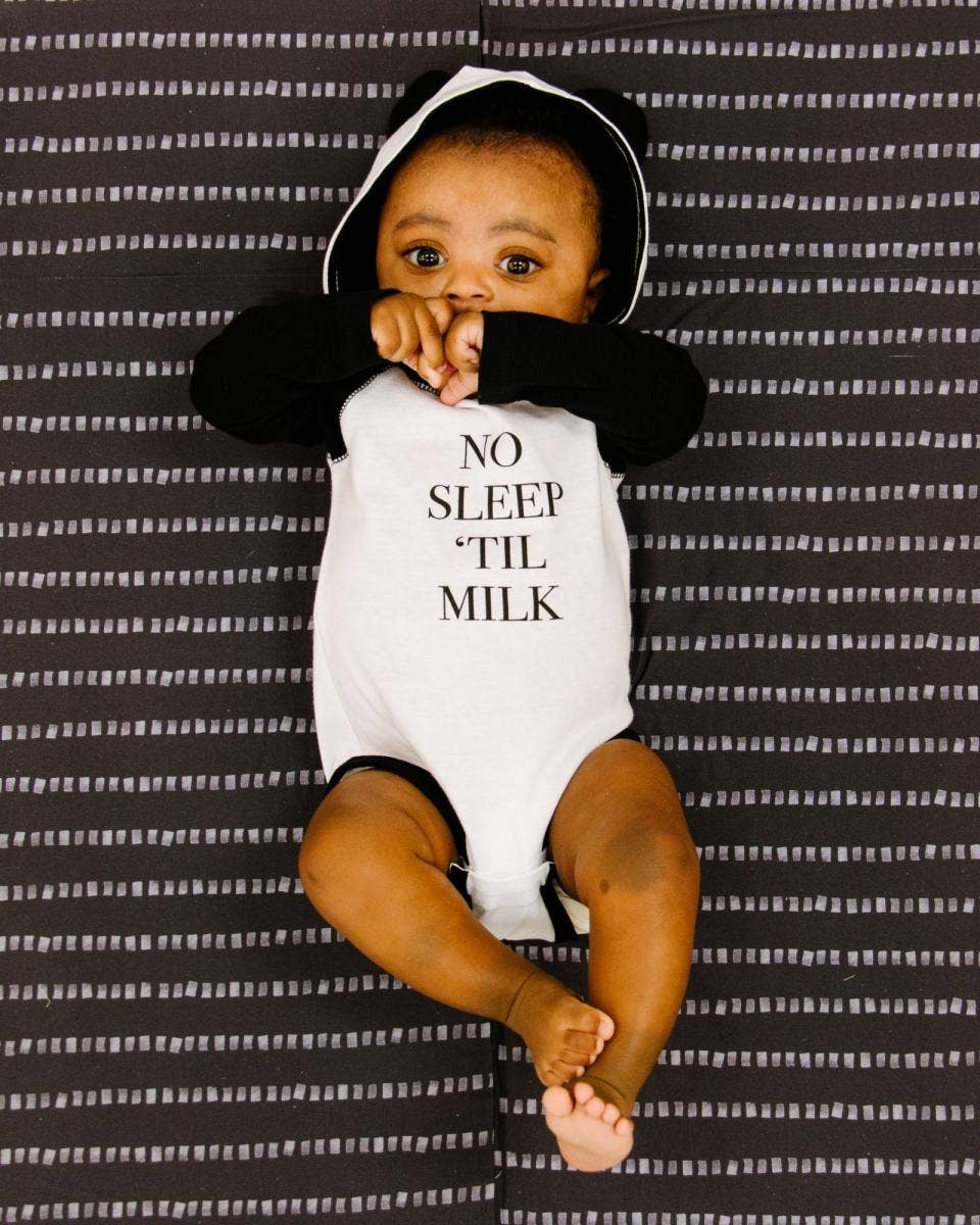 Love Bubby No Sleep &#039;Til Milk Bodysuit
