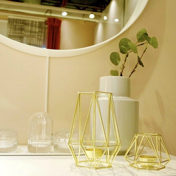 HOKI Geometric Metal Tealight Candle Holders