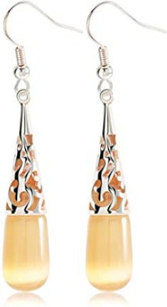 uPrimor Elegant Cat&#039;s Eye Stone Drop Earrings