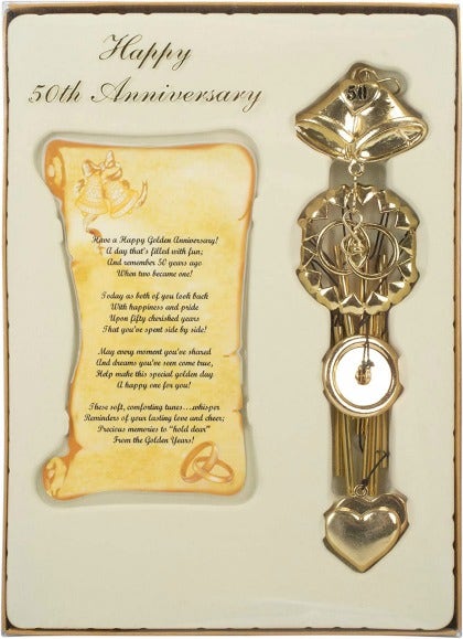 Golden 50th Anniversary Wind Chime Keepsake