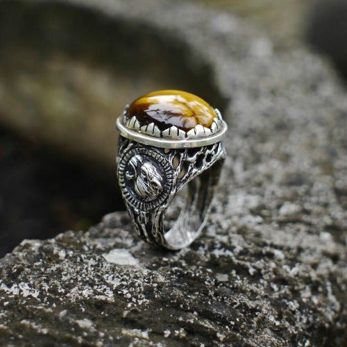 &#039;Sumatra&#039; Sterling Silver Tiger&#039;s Eye Ring