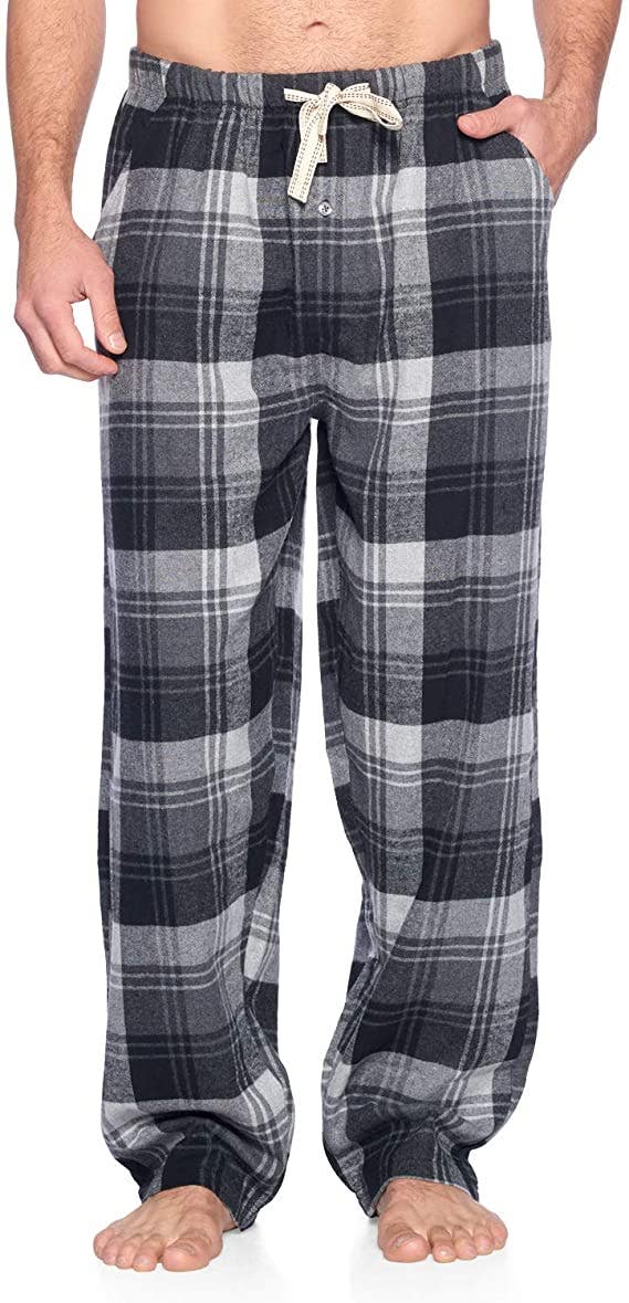 Ashford &amp;amp; Brooks Mens Super Soft Flannel Plaid Pajama Sleep Pants