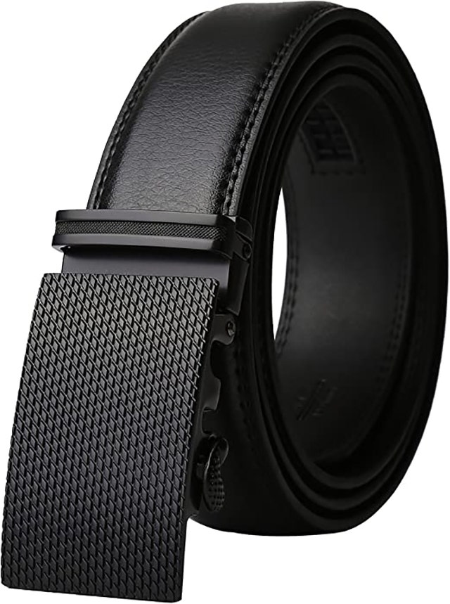 Lavemi Leather Dress Belt with Automatic Buckle