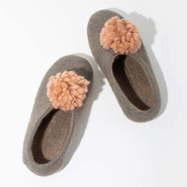 Mulxiply Pom Pom Felt Slippers