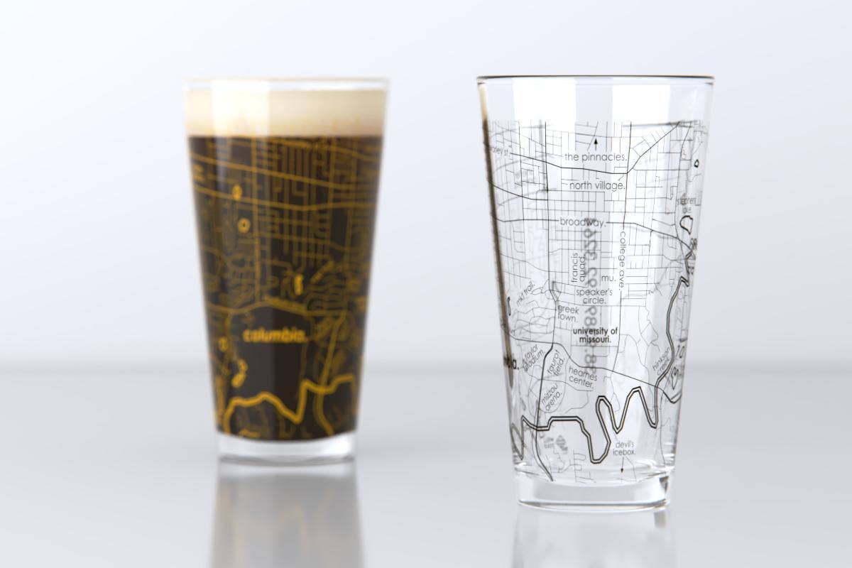 Well Told College Town Map Pint Glass Pair