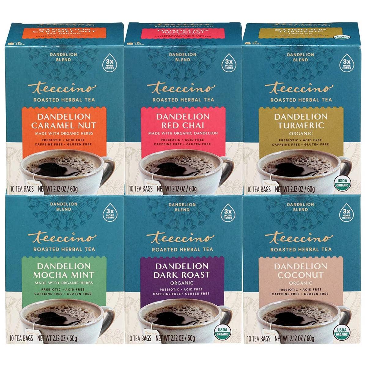 Teeccino Dandelion Tea Variety Pack