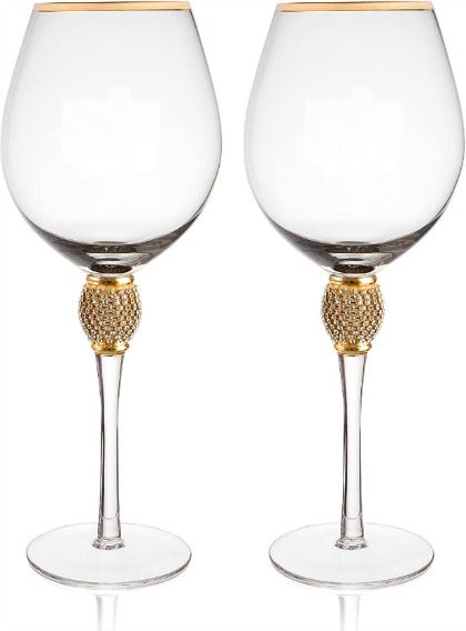 Trinkware Gold Rimmed Wine Glasses