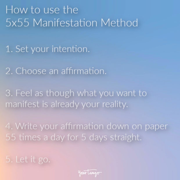 5x55 manifestation method