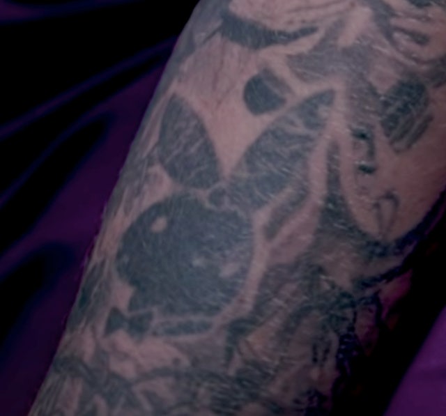 post malone playboy bunny on forearm tattoo