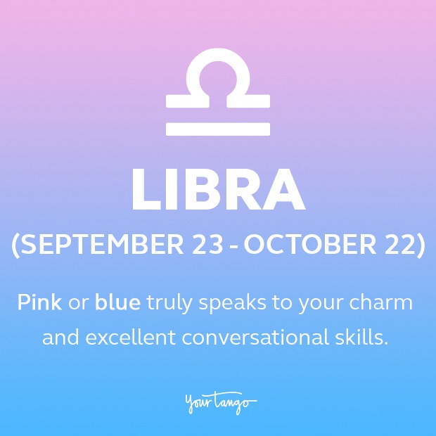 Libra zodiac sign color pink or blue