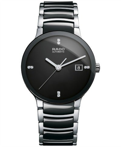 Rado Swiss Automatic Centrix Stainless Steel &amp;amp; Black Ceramic Bracelet Watch