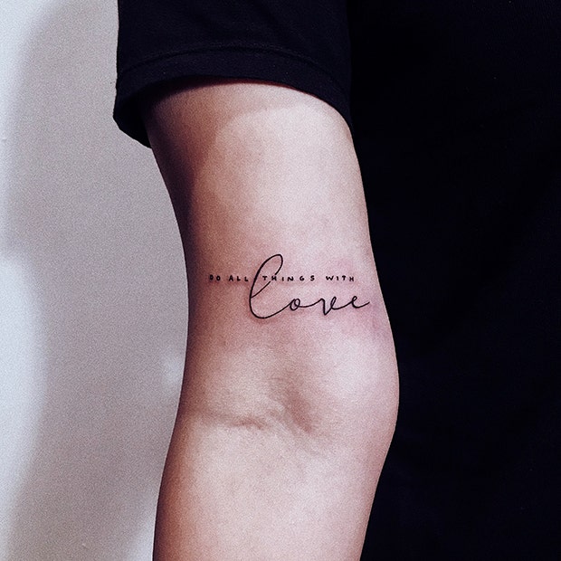 minimalist quote tattoo idea for women
