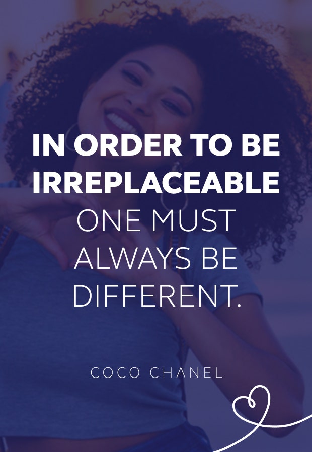 Coco Chanel quote about being different