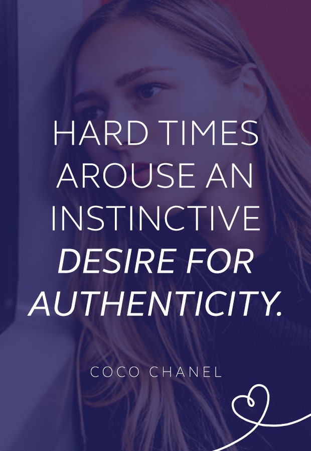 Coco Chanel quote about hard times