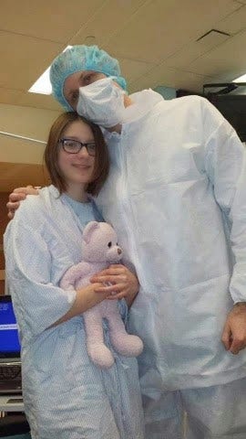 Father and Daughter Before Surgery