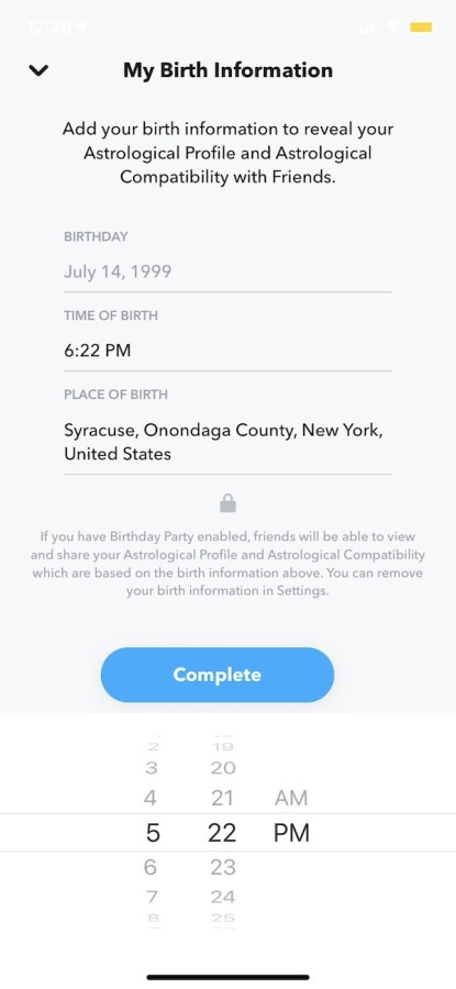 step 4 how to find your birth chart on snapchat