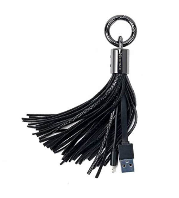 leather tassel keychain / last minute christmas gifts