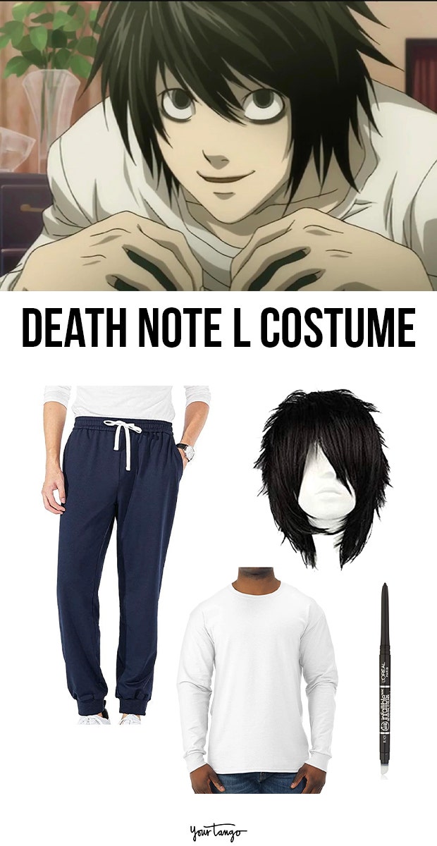 L White Tee Death Note Halloween Costume