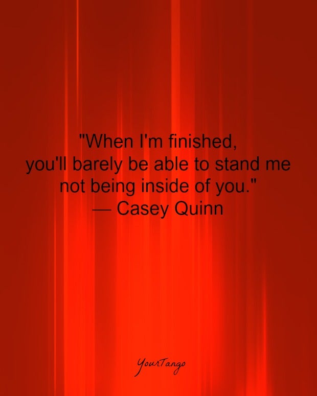 &amp;quot;When I&#039;m finished, you&#039;ll barely be able to stand me not being inside of you.&amp;quot; — Casey Quinn