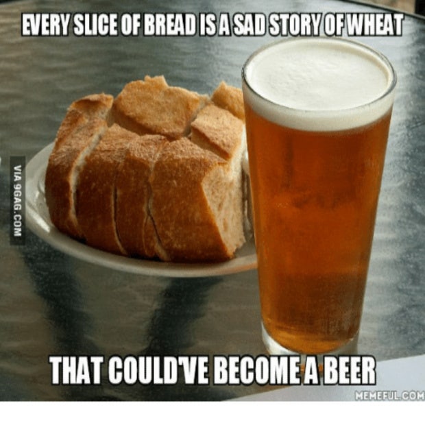 beer memes every slice of bread