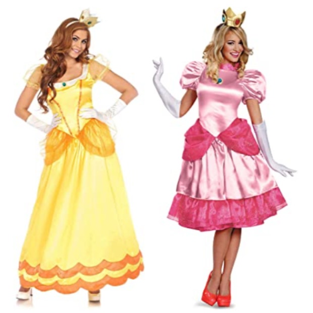 Princess Peach and Princess Daisy best friend halloween costumes