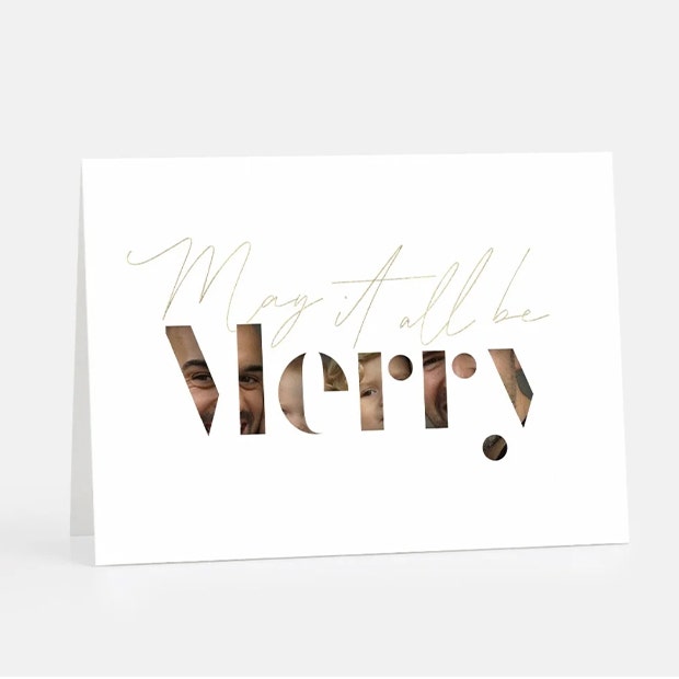 Merry Stencil Letters Holiday Card