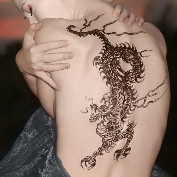 Black dragon tattoo