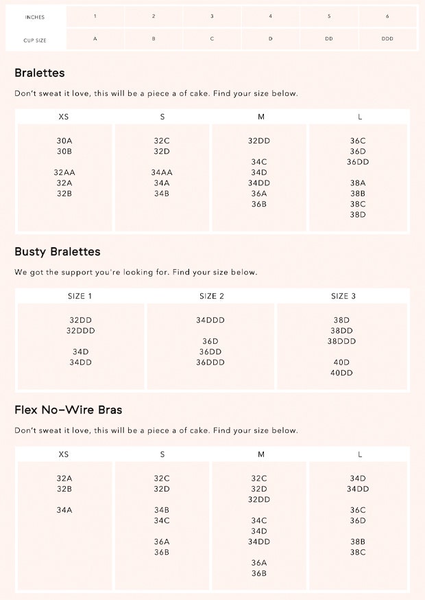 LIVELY bra size measuring guide