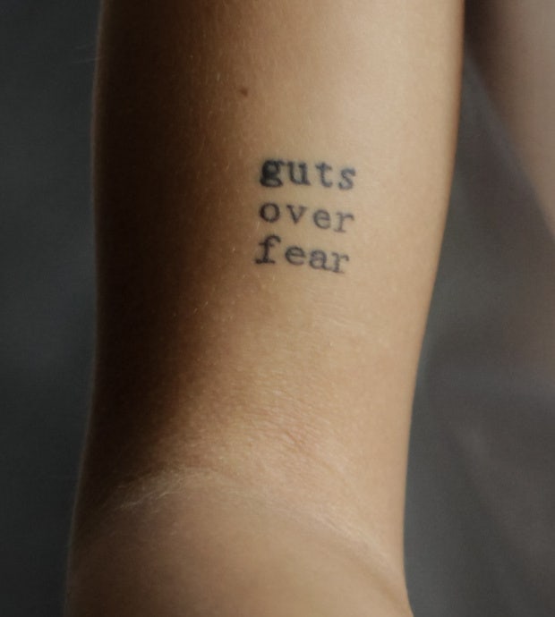 brave quote tattoo idea for women