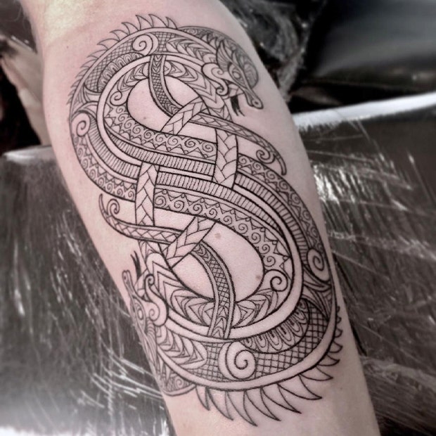 Celtic dragon tattoo