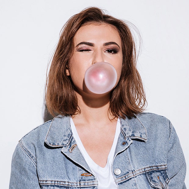 woman chewing gum