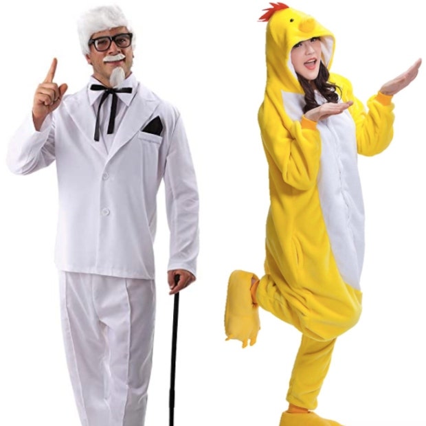 chicken and colonel sanders from KFC couples costume