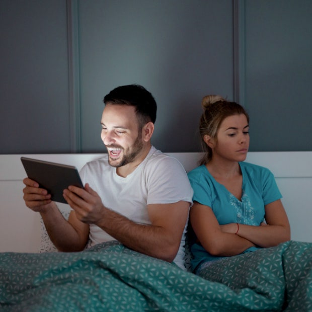 couple in bed doesn&#039;t care about the relationship