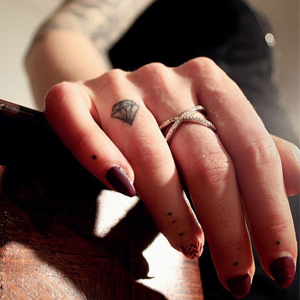 diamond engagement ring tattoo