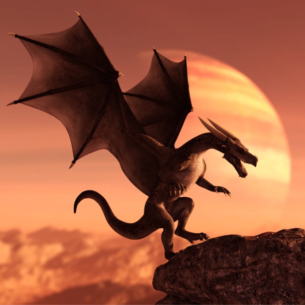 red dragon flying