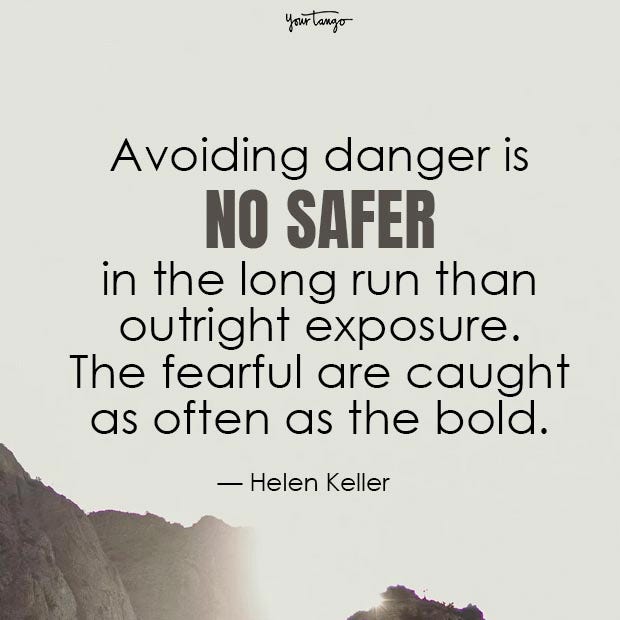 helen keller fear quotes